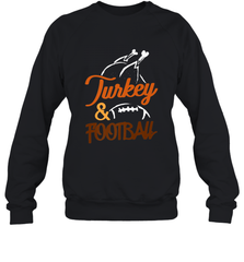 Turkey And Football Thanksgiving Day Football Fan Holiday Crewneck Sweatshirt Crewneck Sweatshirt - HHHstores