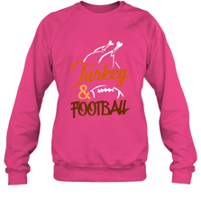 Turkey And Football Thanksgiving Day Football Fan Holiday Crewneck Sweatshirt Crewneck Sweatshirt - HHHstores