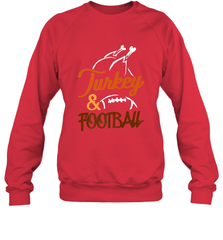 Turkey And Football Thanksgiving Day Football Fan Holiday Crewneck Sweatshirt Crewneck Sweatshirt - HHHstores