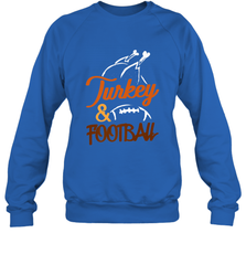 Turkey And Football Thanksgiving Day Football Fan Holiday Crewneck Sweatshirt Crewneck Sweatshirt - HHHstores