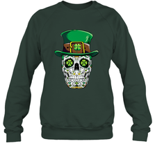 Sugar Skull Leprechaun T Shirt St Patricks Day Women Men Crewneck Sweatshirt Crewneck Sweatshirt - HHHstores