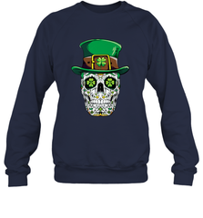 Sugar Skull Leprechaun T Shirt St Patricks Day Women Men Crewneck Sweatshirt Crewneck Sweatshirt - HHHstores