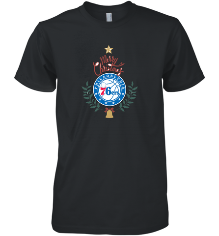 NBA Philadelphia 76ers Logo merry Christmas gilf Men's Premium T-Shirt Men's Premium T-Shirt / Black / XS Men's Premium T-Shirt - HHHstores