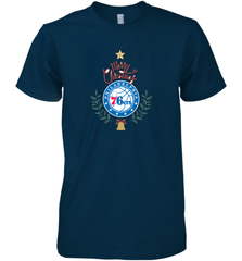 NBA Philadelphia 76ers Logo merry Christmas gilf Men's Premium T-Shirt Men's Premium T-Shirt - HHHstores