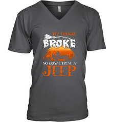 My Broom Broke So Now I Drive A Jeep Funny Witch Halloween Men's V-Neck Men's V-Neck - HHHstores
