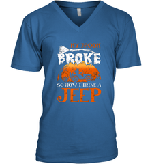 My Broom Broke So Now I Drive A Jeep Funny Witch Halloween Men's V-Neck Men's V-Neck - HHHstores