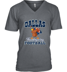 Dallas Thanksgiving Day Funny Turkey Playing Texas Football Premium T Shirt Men's V-Neck Men's V-Neck - HHHstores
