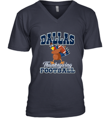 Dallas Thanksgiving Day Funny Turkey Playing Texas Football Premium T Shirt Men's V-Neck Men's V-Neck - HHHstores