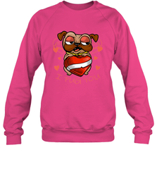 I Pug You Cute Valentines Day Love Heart Pug Dog Valentine Crewneck Sweatshirt Crewneck Sweatshirt - HHHstores