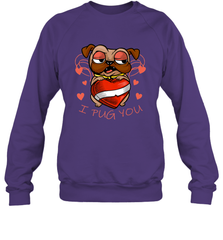 I Pug You Cute Valentines Day Love Heart Pug Dog Valentine Crewneck Sweatshirt Crewneck Sweatshirt - HHHstores