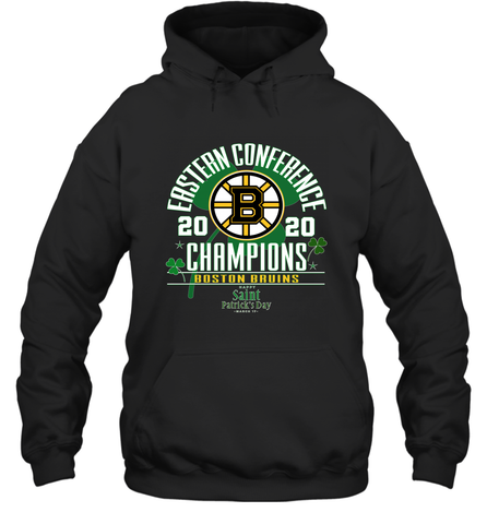 NHL ST PATRICK'S DAY Boston Bruins Fanatics 2020 Eastern Conference Champions Defensive Zone Hooded Sweatshirt Hooded Sweatshirt / Black / S Hooded Sweatshirt - HHHstores