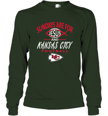 Sundays Are For Jesus and Kansas City Funny Football Long Sleeve T-Shirt Long Sleeve T-Shirt - HHHstores