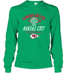 Sundays Are For Jesus and Kansas City Funny Football Long Sleeve T-Shirt Long Sleeve T-Shirt - HHHstores