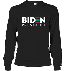 Joseph Biden For President T Shirt_ LGBT Gay Pride Rainbow Long Sleeve T-Shirt