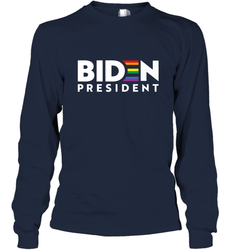 Joseph Biden For President T Shirt_ LGBT Gay Pride Rainbow Long Sleeve T-Shirt
