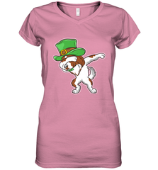Dabbing Irish Setter Dog Leprechaun St Patricks Day Ireland Women's V-Neck T-Shirt Women's V-Neck T-Shirt - HHHstores