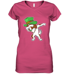 Dabbing Irish Setter Dog Leprechaun St Patricks Day Ireland Women's V-Neck T-Shirt Women's V-Neck T-Shirt - HHHstores