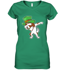 Dabbing Irish Setter Dog Leprechaun St Patricks Day Ireland Women's V-Neck T-Shirt Women's V-Neck T-Shirt - HHHstores
