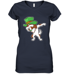 Dabbing Irish Setter Dog Leprechaun St Patricks Day Ireland Women's V-Neck T-Shirt