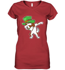 Dabbing Irish Setter Dog Leprechaun St Patricks Day Ireland Women's V-Neck T-Shirt Women's V-Neck T-Shirt - HHHstores