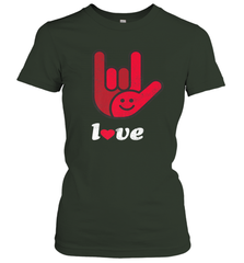 Cute Love Hand Sign Heart Valentines Day Retro Vintage Top Women's T-Shirt Women's T-Shirt - HHHstores