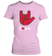 Cute Love Hand Sign Heart Valentines Day Retro Vintage Top Women's T-Shirt Women's T-Shirt - HHHstores