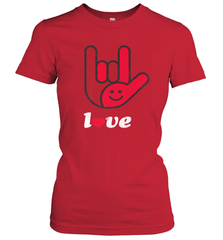 Cute Love Hand Sign Heart Valentines Day Retro Vintage Top Women's T-Shirt Women's T-Shirt - HHHstores