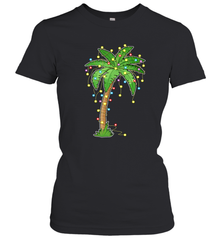 Christmas Lights Palm Tree Beach Funny Tropical Xmas Gift Women's T-Shirt Women's T-Shirt - HHHstores