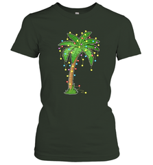 Christmas Lights Palm Tree Beach Funny Tropical Xmas Gift Women's T-Shirt Women's T-Shirt - HHHstores