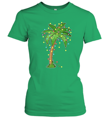 Christmas Lights Palm Tree Beach Funny Tropical Xmas Gift Women's T-Shirt Women's T-Shirt - HHHstores
