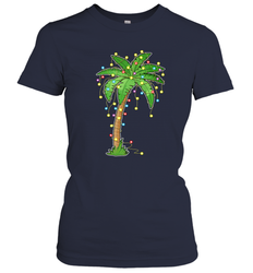 Christmas Lights Palm Tree Beach Funny Tropical Xmas Gift Women's T-Shirt