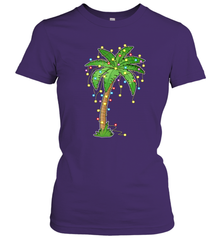 Christmas Lights Palm Tree Beach Funny Tropical Xmas Gift Women's T-Shirt Women's T-Shirt - HHHstores