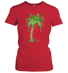 Christmas Lights Palm Tree Beach Funny Tropical Xmas Gift Women's T-Shirt Women's T-Shirt - HHHstores