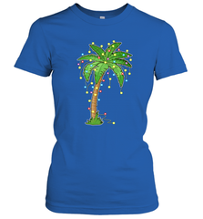 Christmas Lights Palm Tree Beach Funny Tropical Xmas Gift Women's T-Shirt Women's T-Shirt - HHHstores