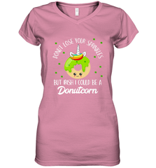 Donutcorn Funny Cute Donut Unicorn Irish St Patrick's Day Women's V-Neck T-Shirt Women's V-Neck T-Shirt - HHHstores