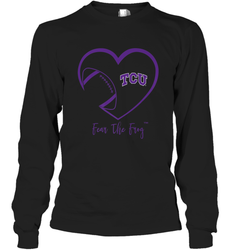 TCU Horned Frogs Football Inside Heart  Team Long Sleeve T-Shirt