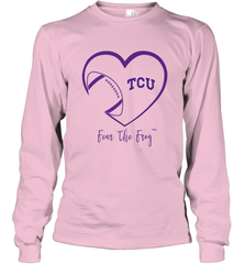 TCU Horned Frogs Football Inside Heart  Team Long Sleeve T-Shirt Long Sleeve T-Shirt - HHHstores