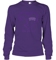 TCU Horned Frogs Football Inside Heart  Team Long Sleeve T-Shirt Long Sleeve T-Shirt - HHHstores