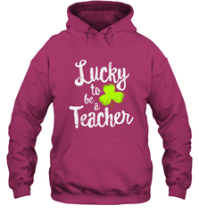 Teacher St. Patrick's Day Shirt, Lucky To Be A Teacher Hooded Sweatshirt Hooded Sweatshirt - HHHstores