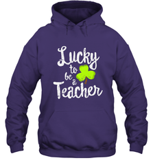 Teacher St. Patrick's Day Shirt, Lucky To Be A Teacher Hooded Sweatshirt Hooded Sweatshirt - HHHstores
