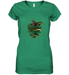 The Green Mamba, Cannabist, Weed Grower Pot Smoker Women's V-Neck T-Shirt Women's V-Neck T-Shirt - HHHstores