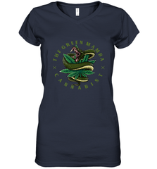 The Green Mamba, Cannabist, Weed Grower Pot Smoker Women's V-Neck T-Shirt Women's V-Neck T-Shirt - HHHstores