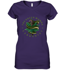The Green Mamba, Cannabist, Weed Grower Pot Smoker Women's V-Neck T-Shirt Women's V-Neck T-Shirt - HHHstores