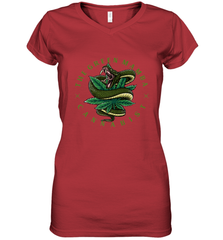 The Green Mamba, Cannabist, Weed Grower Pot Smoker Women's V-Neck T-Shirt Women's V-Neck T-Shirt - HHHstores