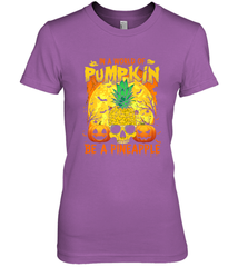 In A World Of Pumpkin Be A Pineapple Skull Halloween Funny Women's Premium T-Shirt Women's Premium T-Shirt - HHHstores