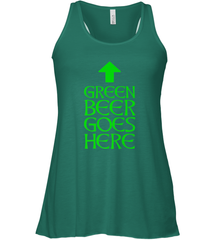 Green Beer Goes Here Funny St. Patrick's Day Women's Racerback Tank Women's Racerback Tank - HHHstores