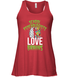 School Psychologists Love Brains Halloween Teacher Women's Racerback Tank