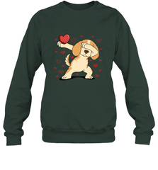 Dog Dabbing Heart For Valentine's Day Art Graphics Gift Crewneck Sweatshirt Crewneck Sweatshirt - HHHstores