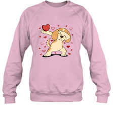 Dog Dabbing Heart For Valentine's Day Art Graphics Gift Crewneck Sweatshirt Crewneck Sweatshirt - HHHstores