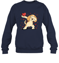 Dog Dabbing Heart For Valentine's Day Art Graphics Gift Crewneck Sweatshirt